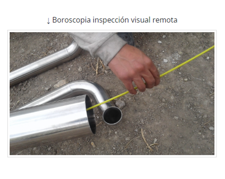 Boroscopía industrial en tubería de acero inoxidable